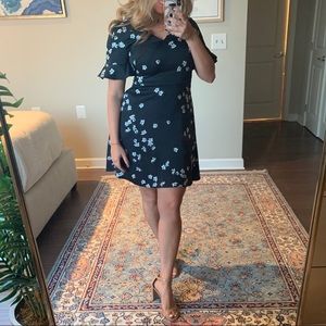 Navy Blue Banana Republic Floral Dress